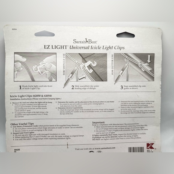 2 Lite Up &1 Santa’s Best 100 icicle light clips 300 total.Christmas light clips - Picture 5 of 5